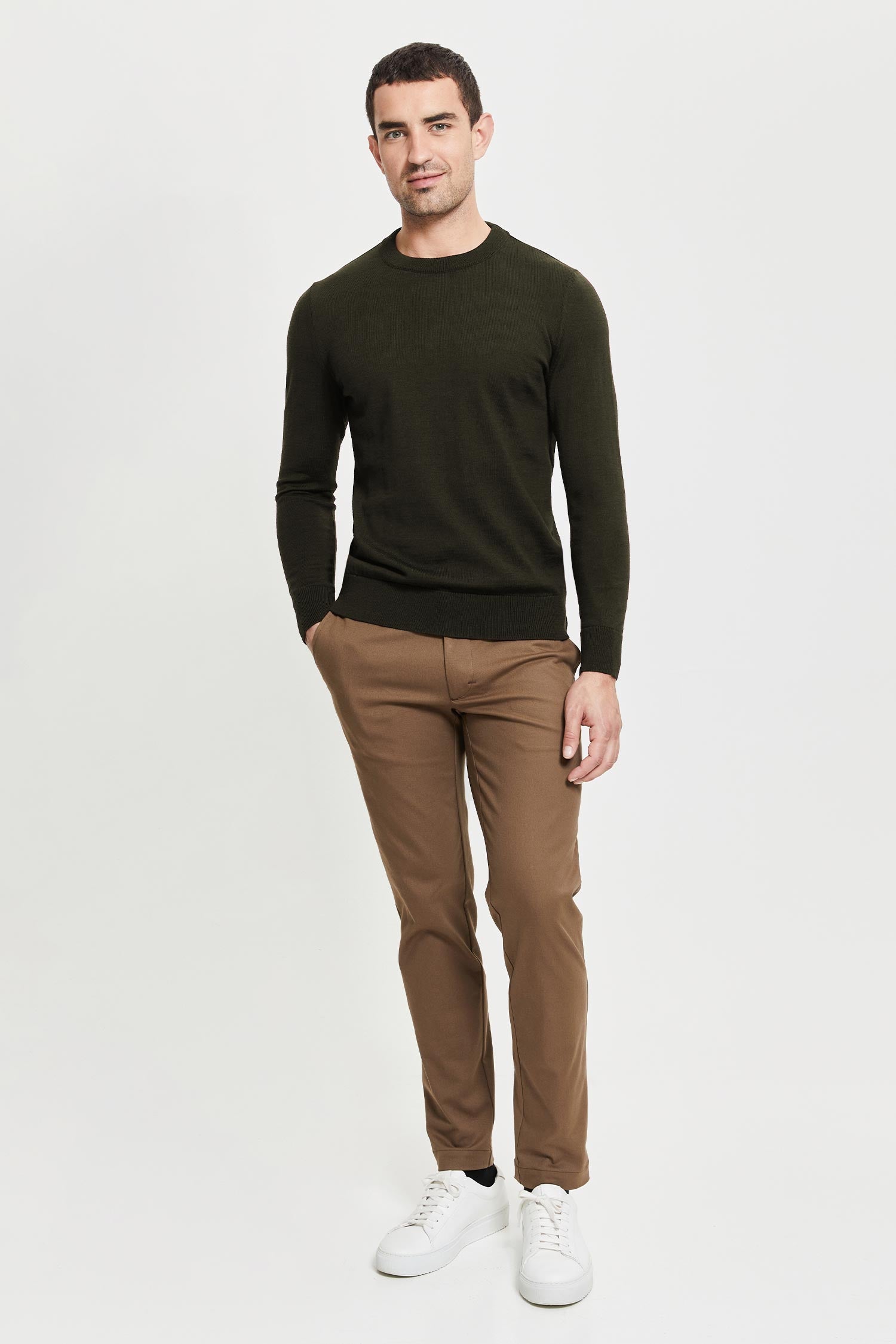 Daniel Extra Fine Merino Wool Pullover Green