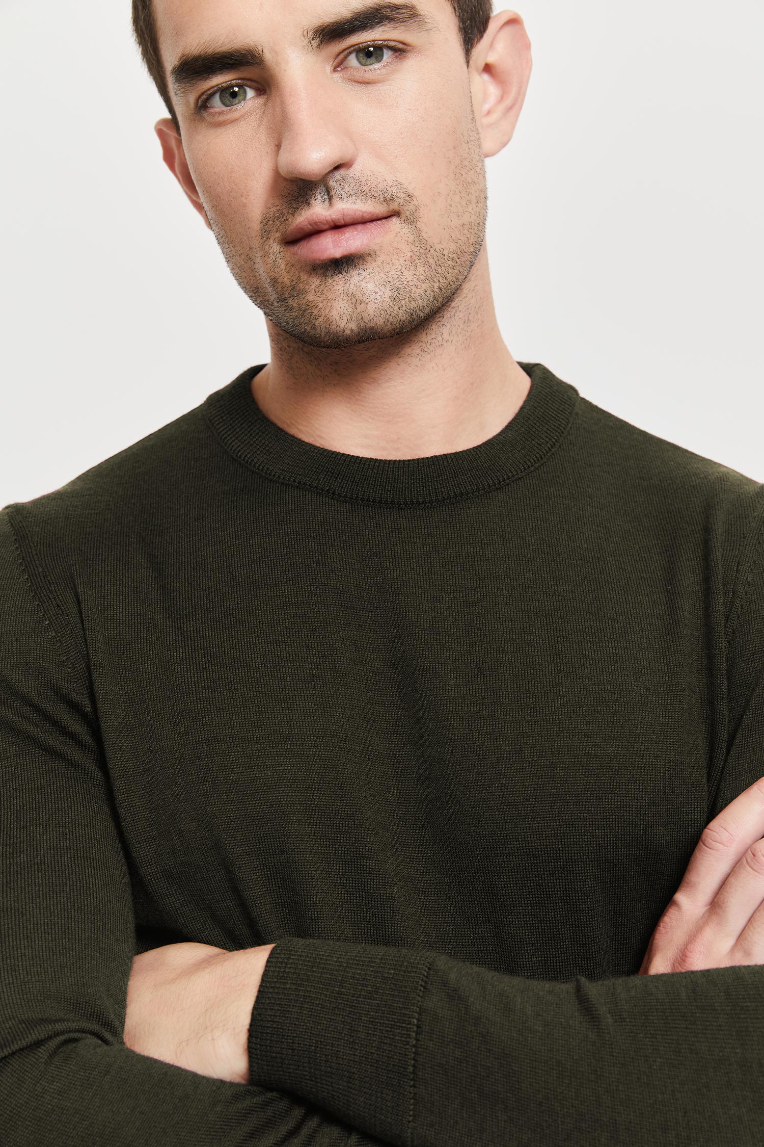 Daniel Extra Fine Merino Wool Pullover Green