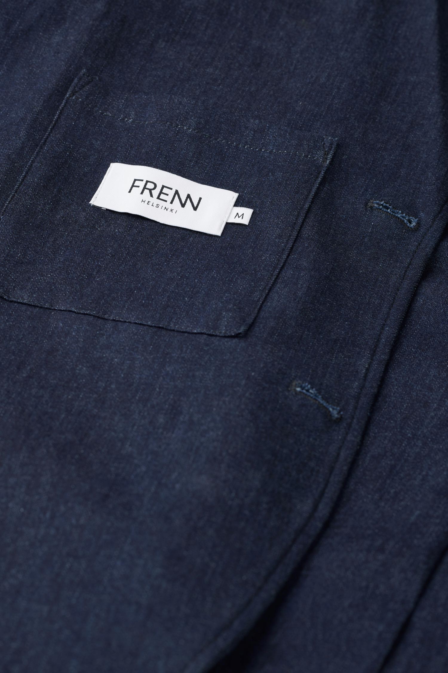 Frenn Jere sustainable premium quality GOTS organic cotton denim jacket indigo blue