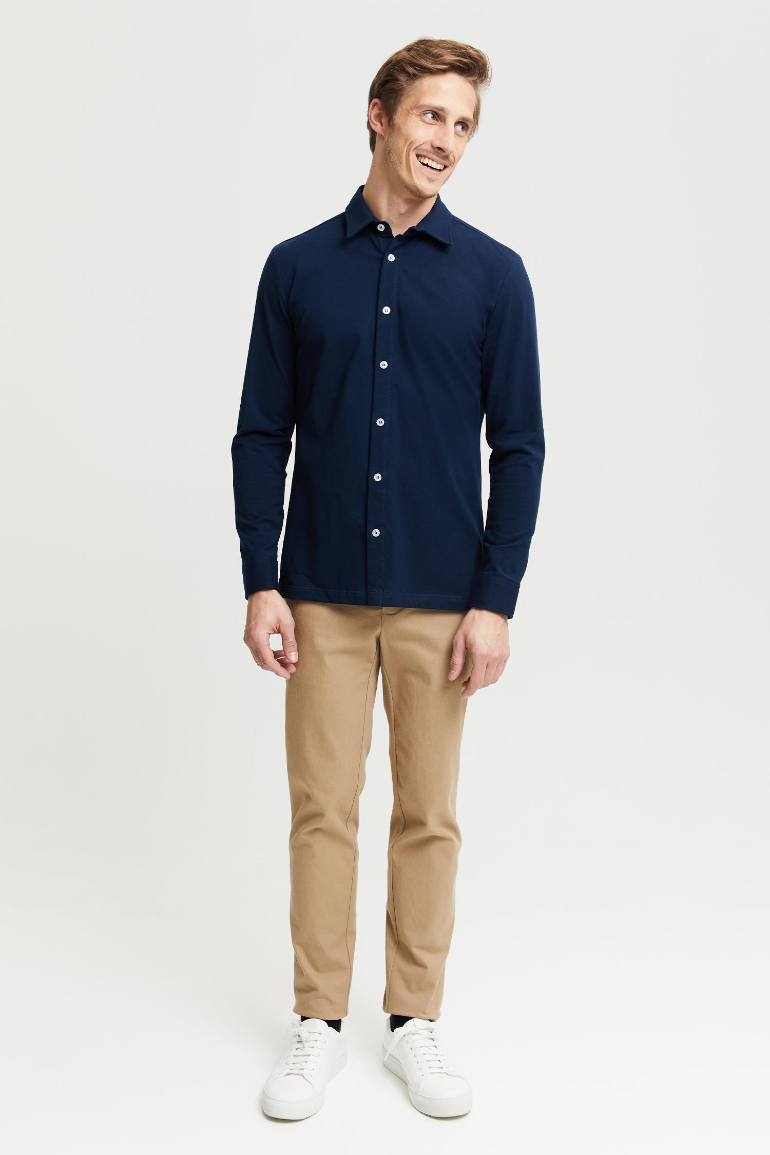 Frenn Hemmo sustainable premium quality GOTS organic cotton jersey shirt blue