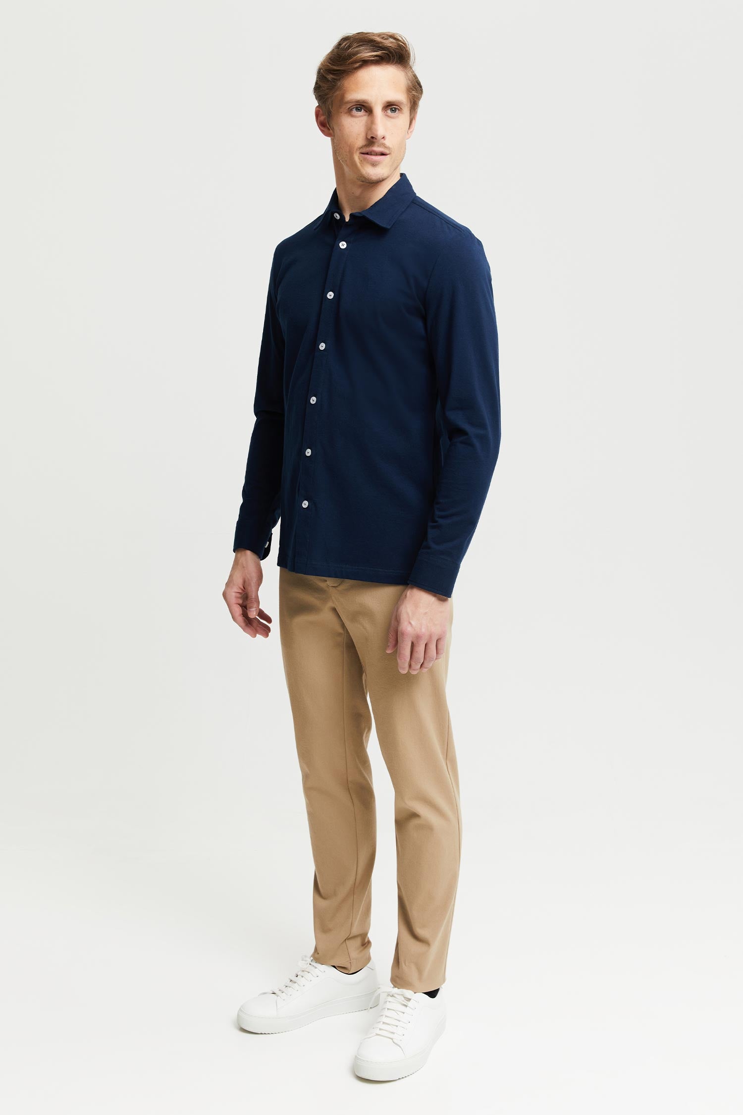 Frenn Hemmo sustainable premium quality GOTS organic cotton jersey shirt blue