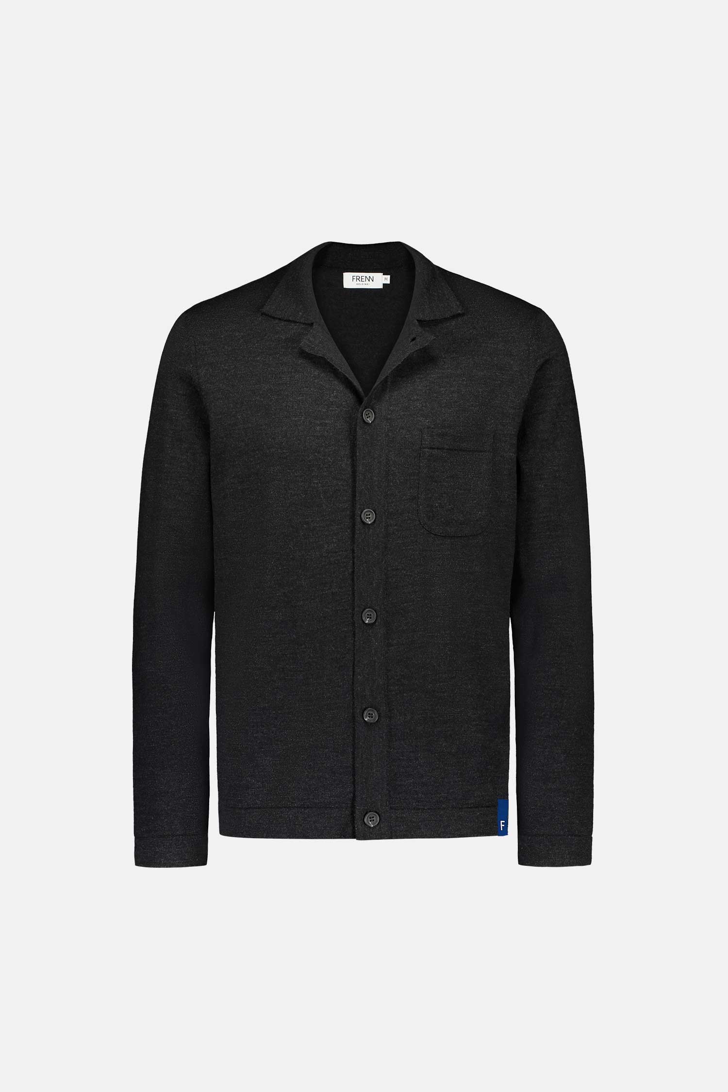 FRENN Eero extra fine merino wool knit shirt anthracite