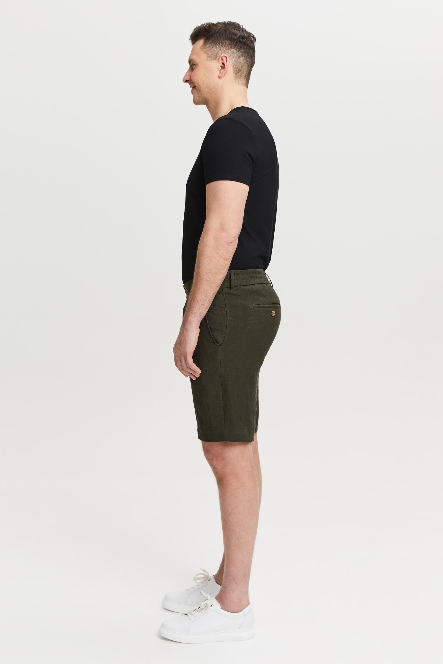Teppo Linen Shorts Green