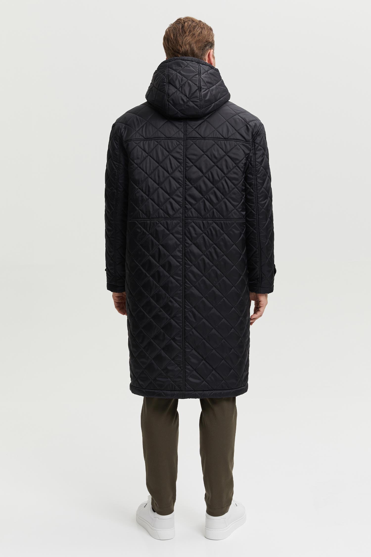 Pentti Water and Wind Repellent Quilted Parka Coat  Black