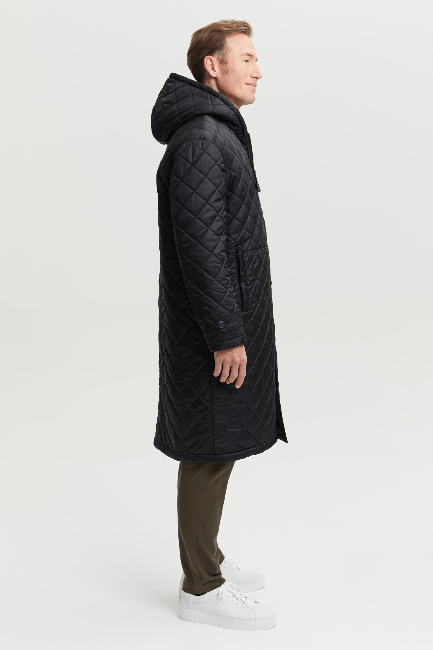 Pentti Water and Wind Repellent Quilted Parka Coat  Black