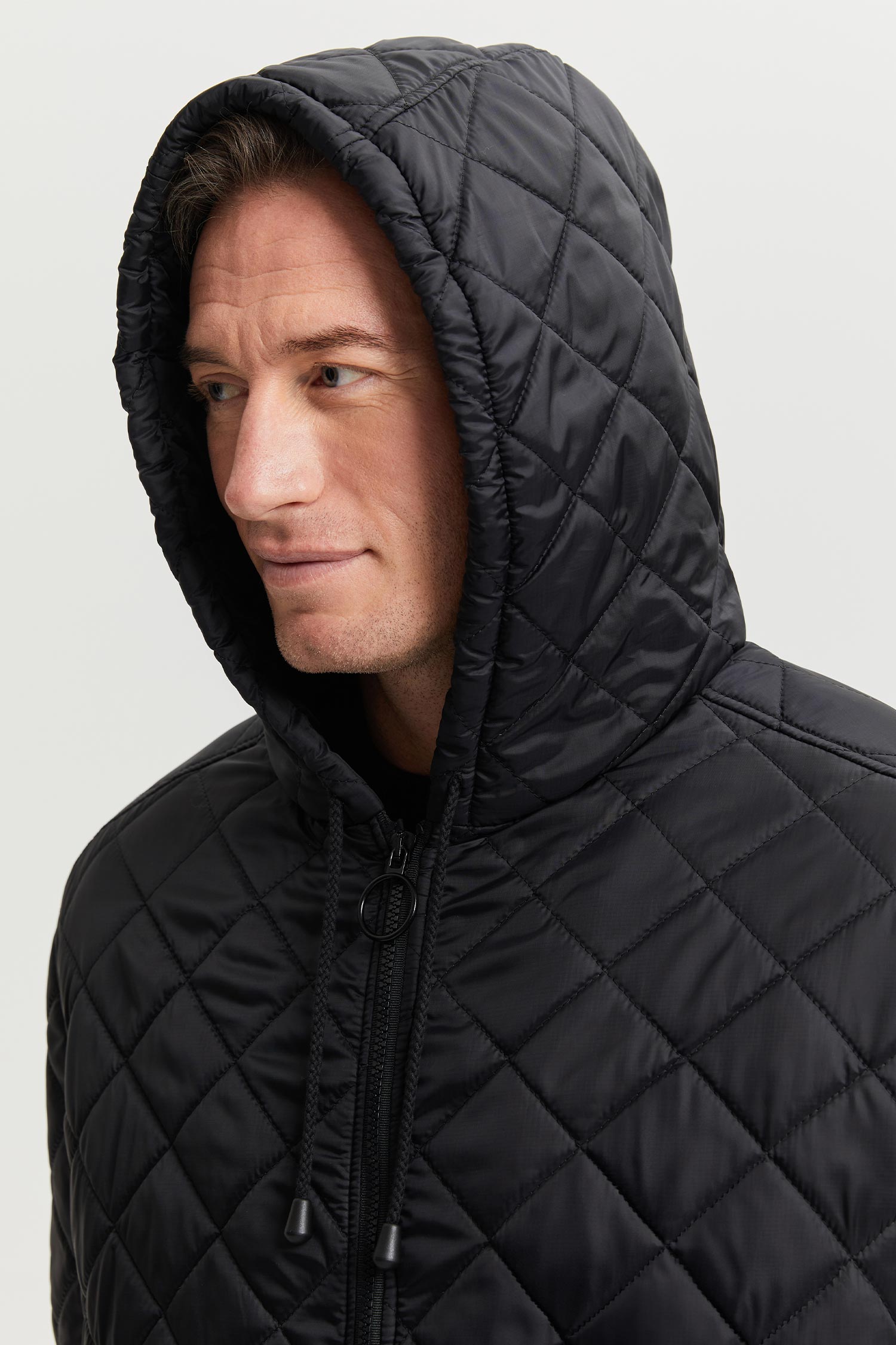 Pentti Water and Wind Repellent Quilted Parka Coat  Black