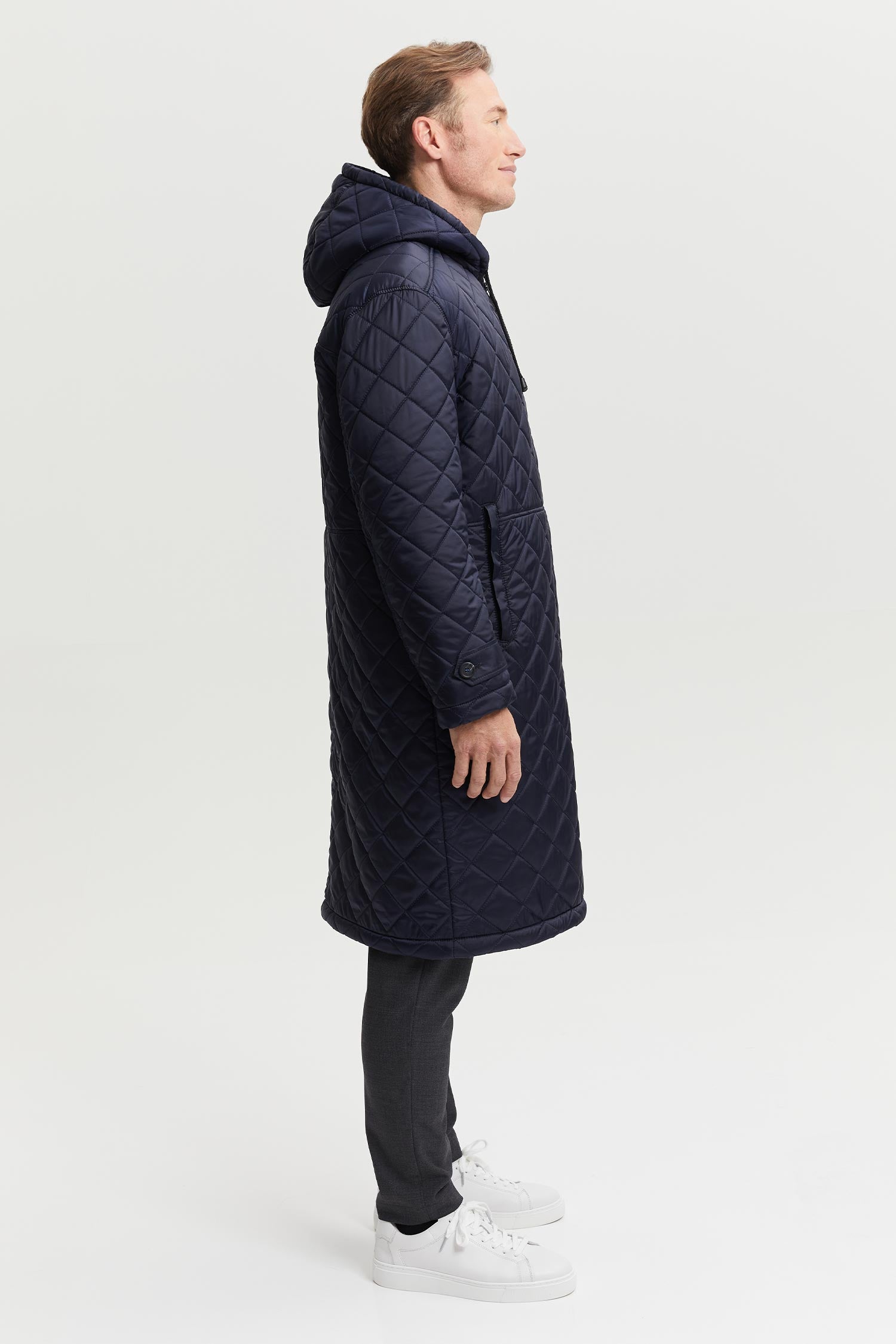 Pentti Water and Wind Repellent Quilted Parka Coat  Blue