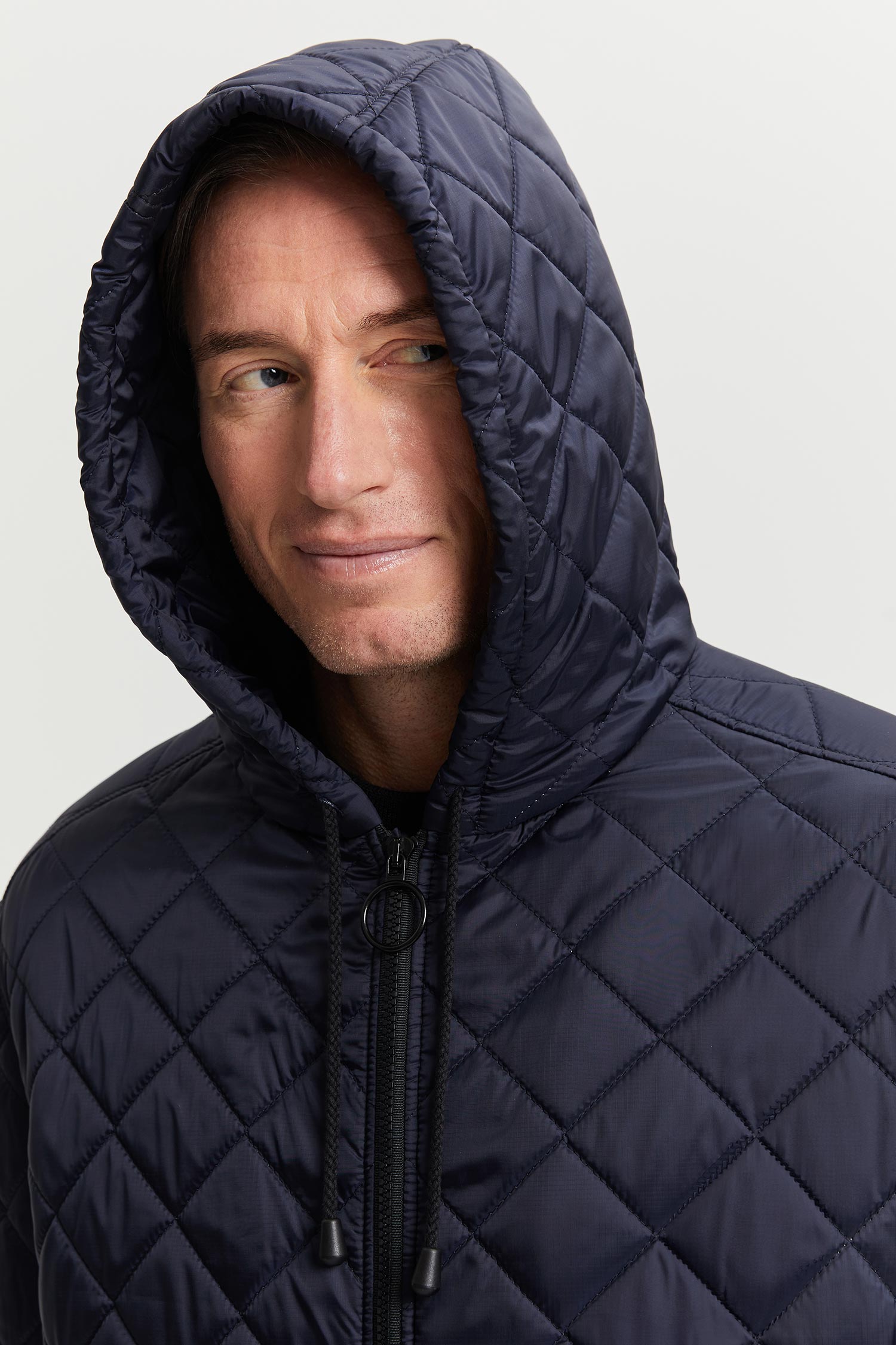 Pentti Water and Wind Repellent Quilted Parka Coat  Blue