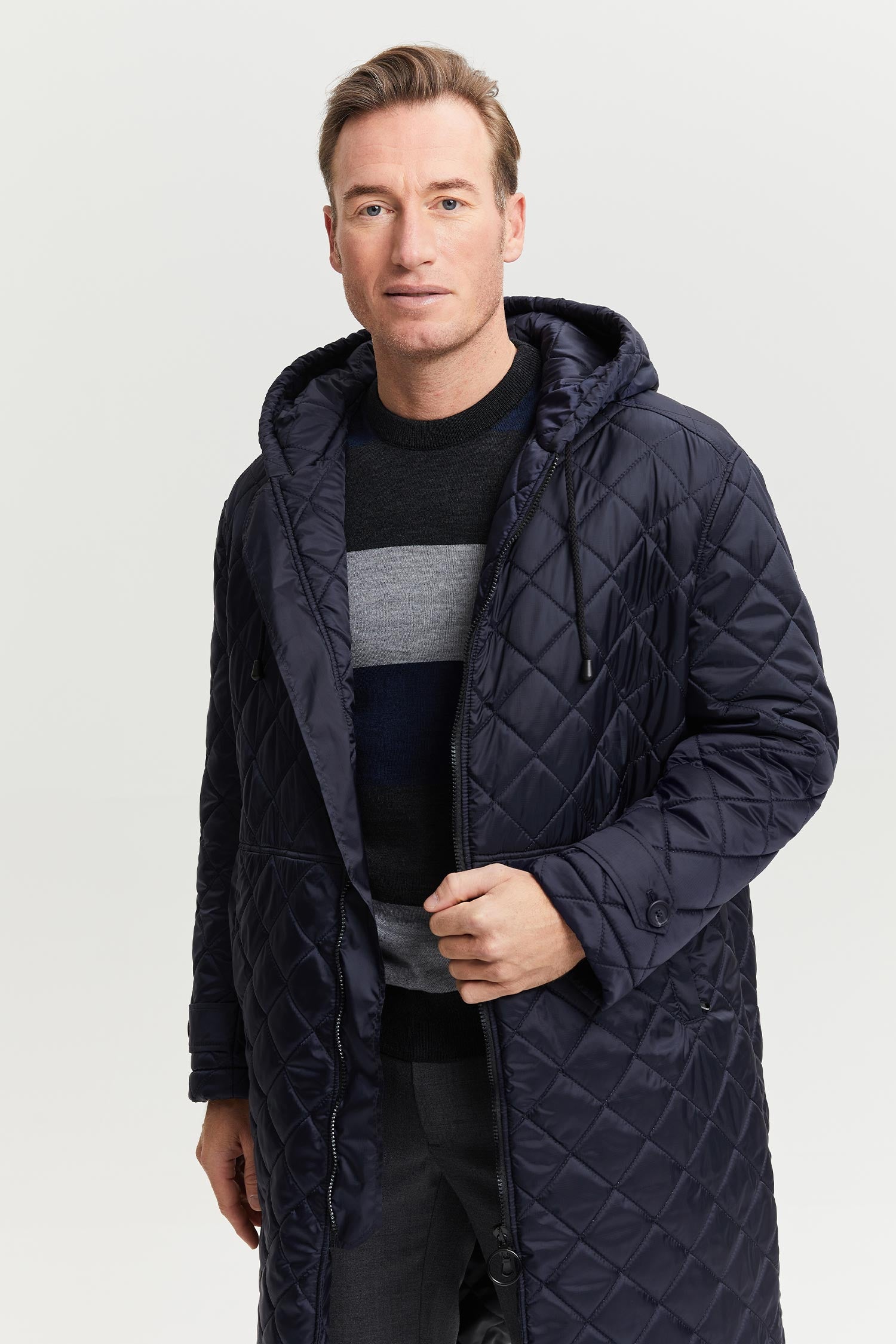 Pentti Water and Wind Repellent Quilted Parka Coat  Blue