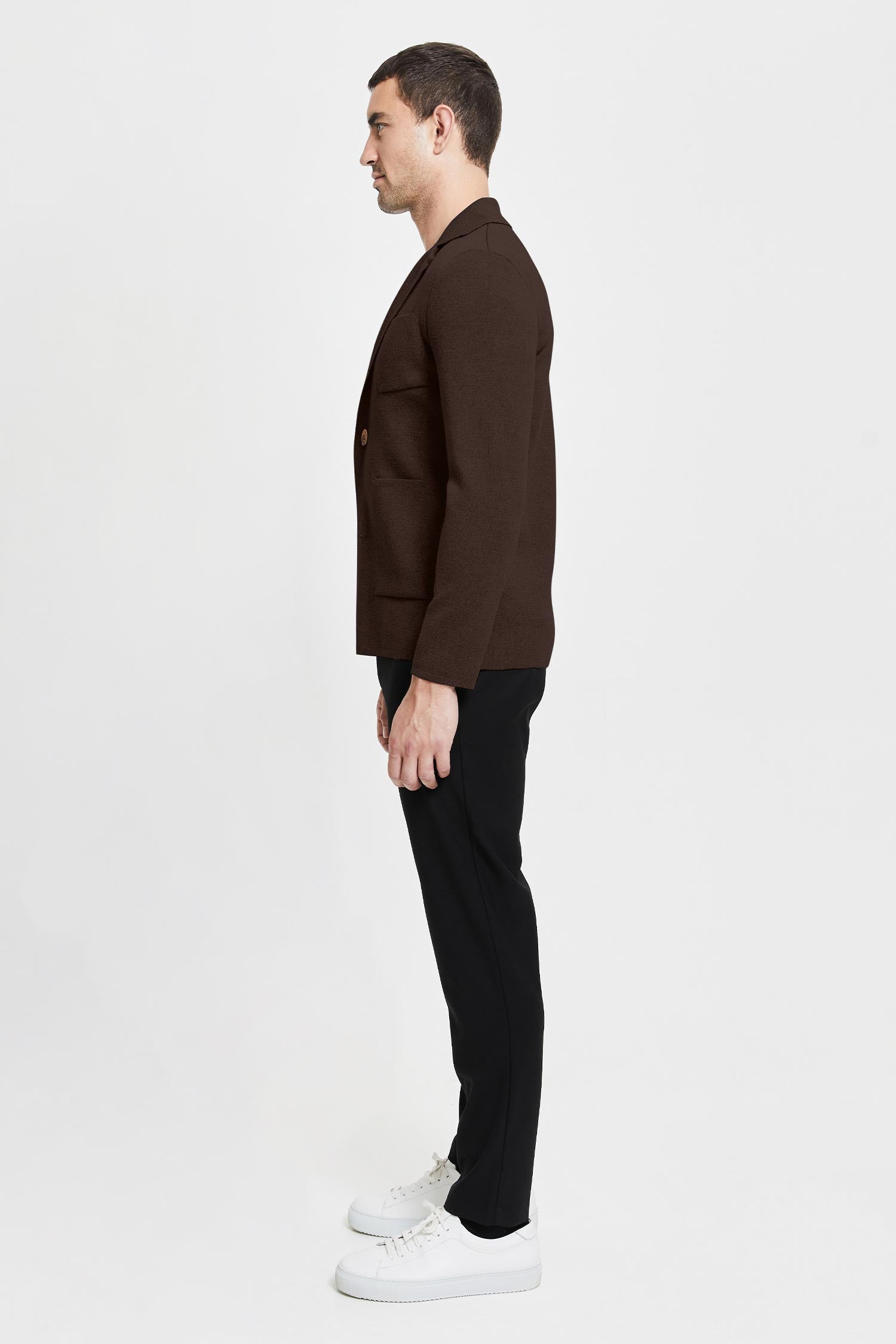 Elias Extra Fine Merino Wool Cardigan Brown