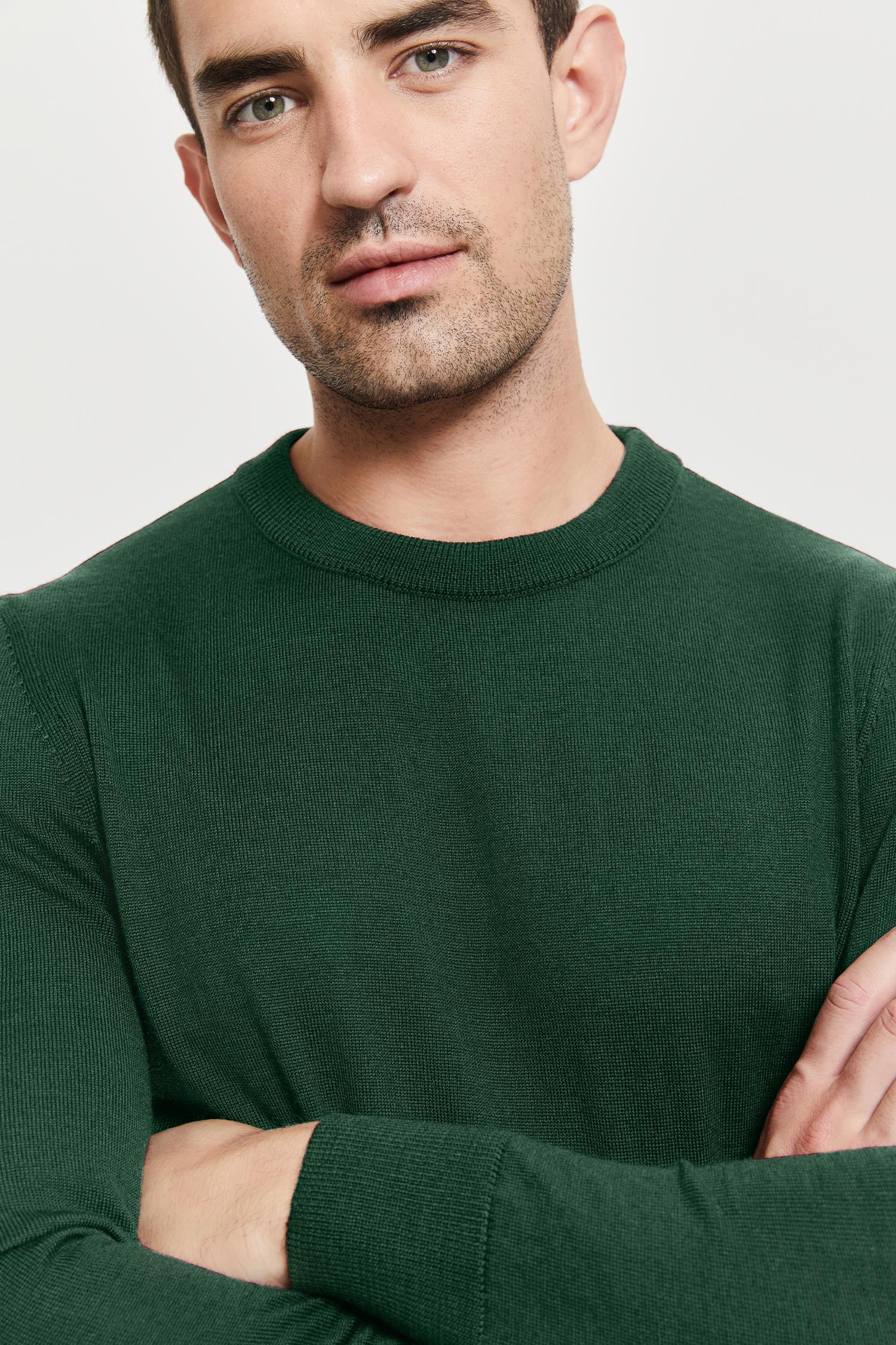 Daniel Extra Fine Merino Wool Pullover Green