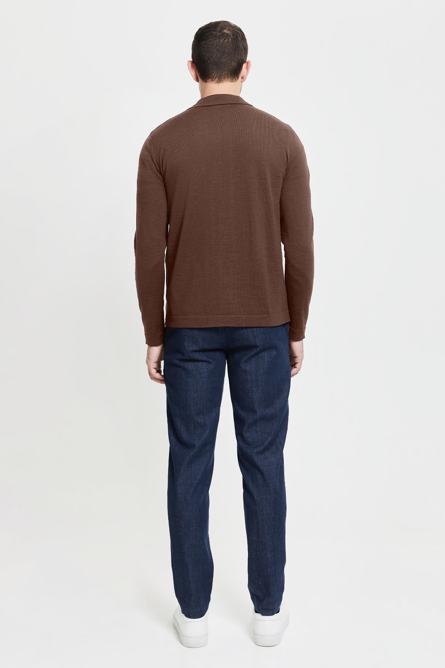 Eero Extra Fine Merino Wool  Knit Shirt Camel