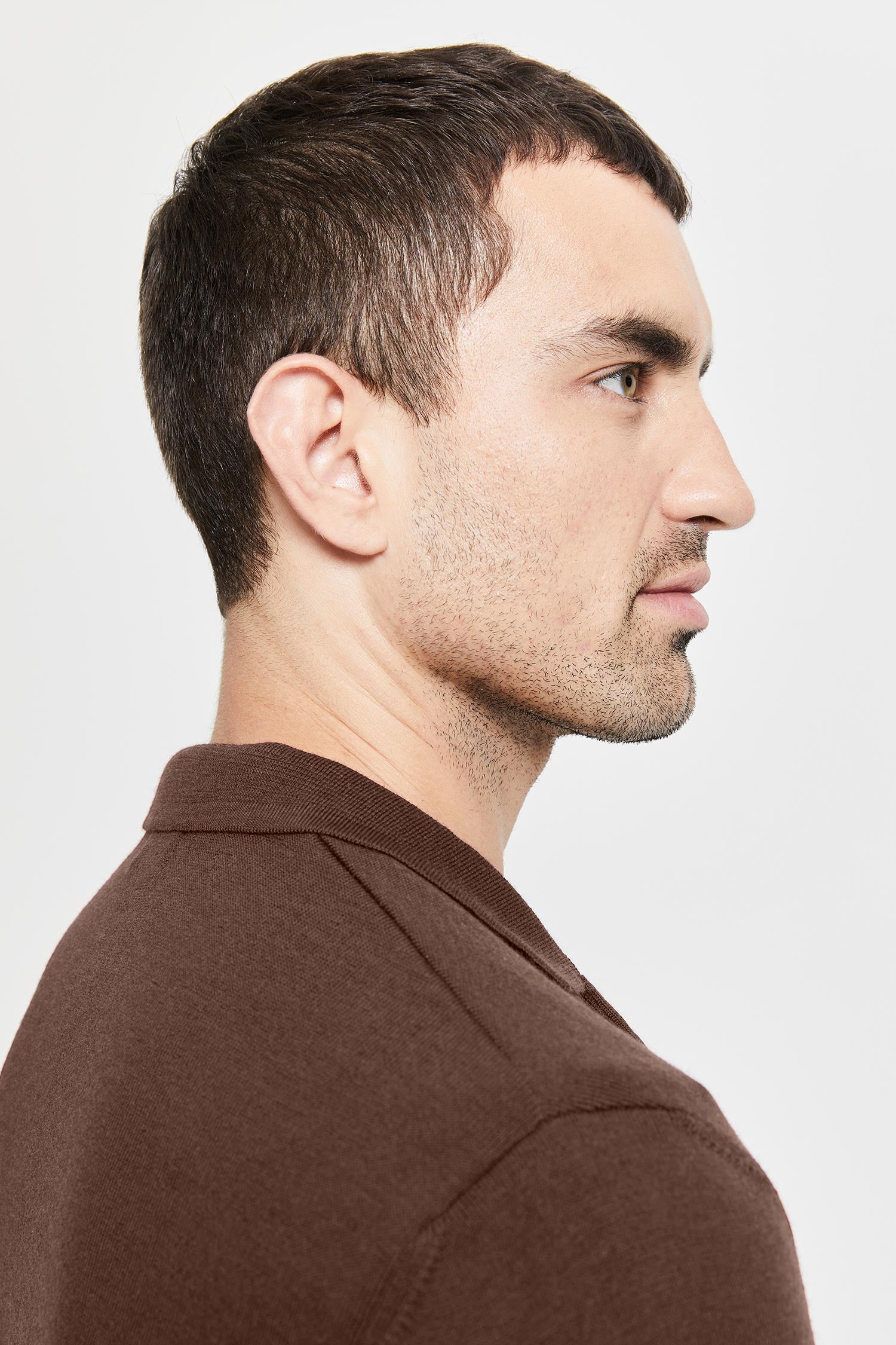 Eero Extra Fine Merino Wool  Knit Shirt Camel