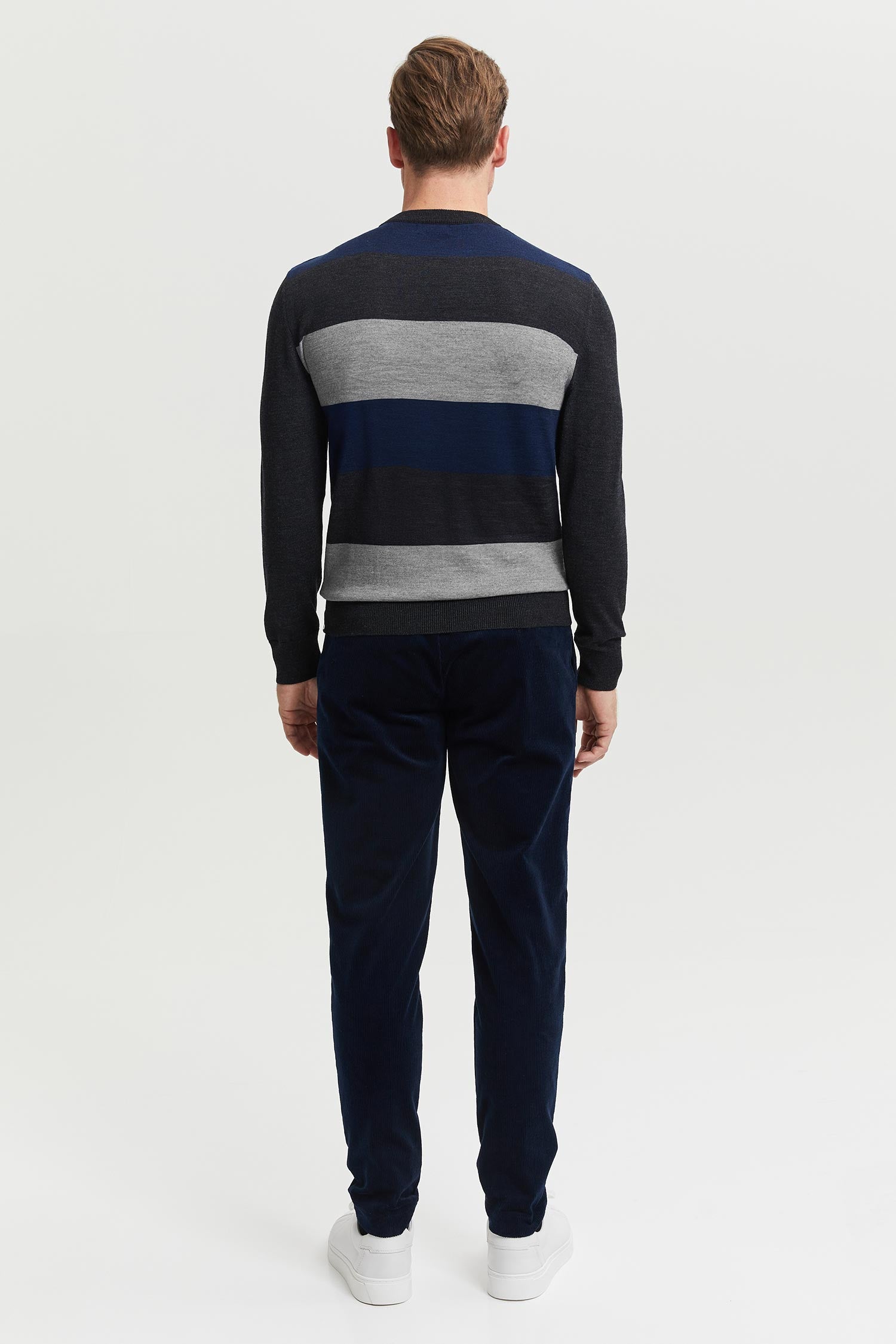 Daniel Extra Fine Merino Wool Pullover Blue-grey