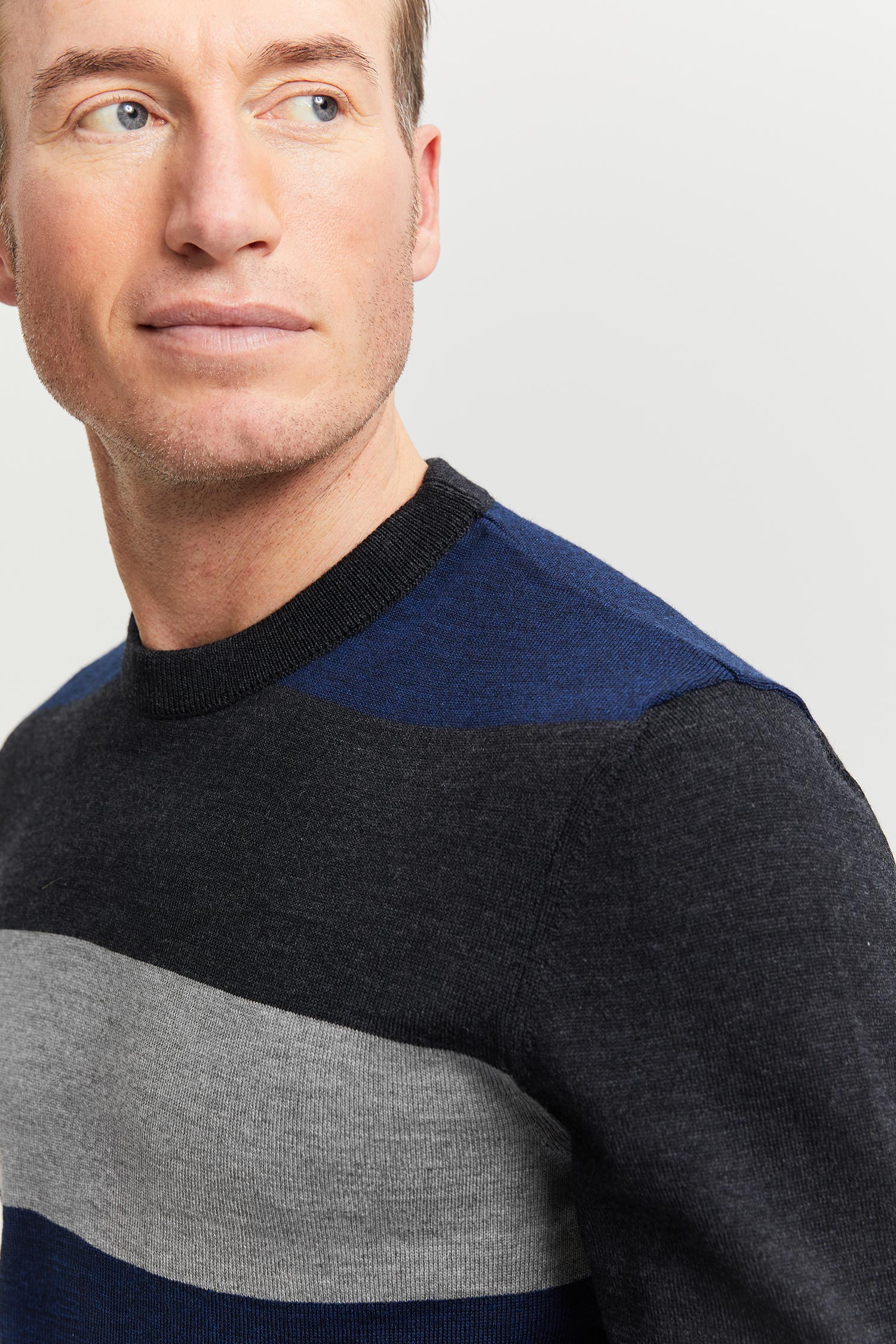 Daniel Extra Fine Merino Wool Pullover Blue-grey