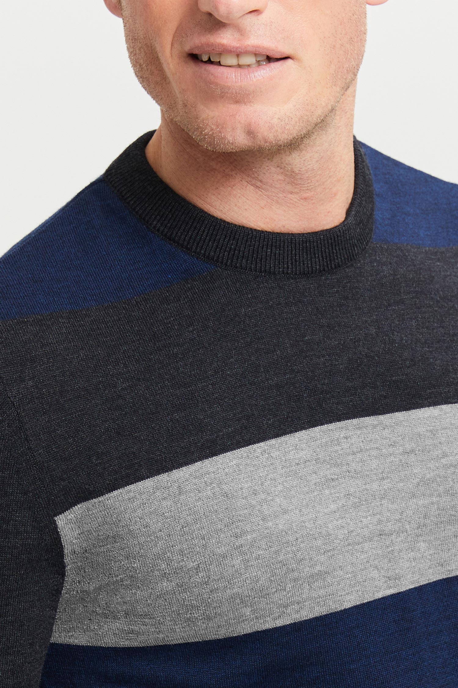 Daniel Extra Fine Merino Wool Pullover Blue-grey