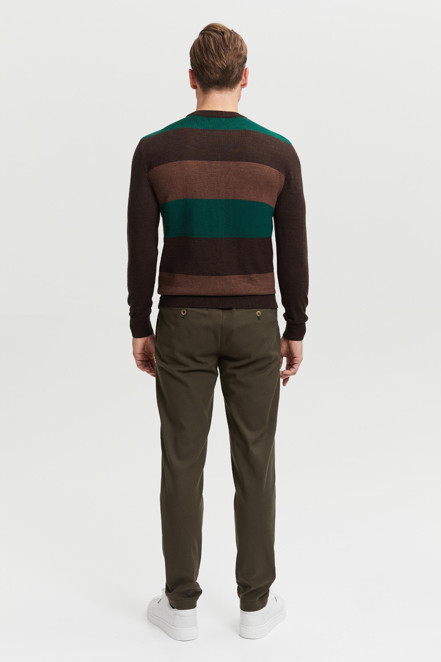 Daniel Extra Fine Merino Wool Pullover Brown-green