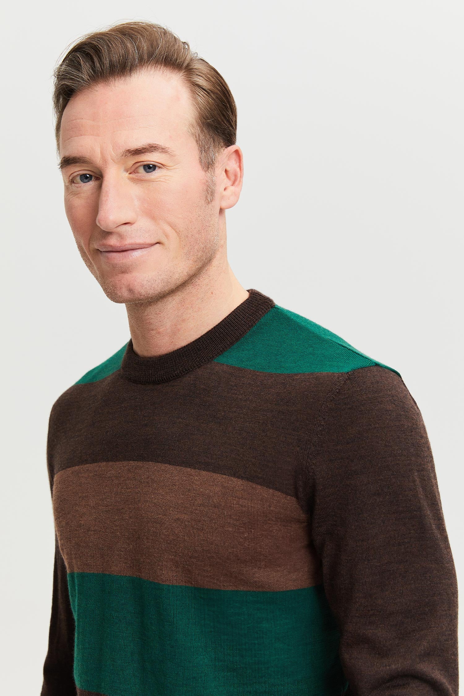 Daniel Extra Fine Merino Wool Pullover Brown-green