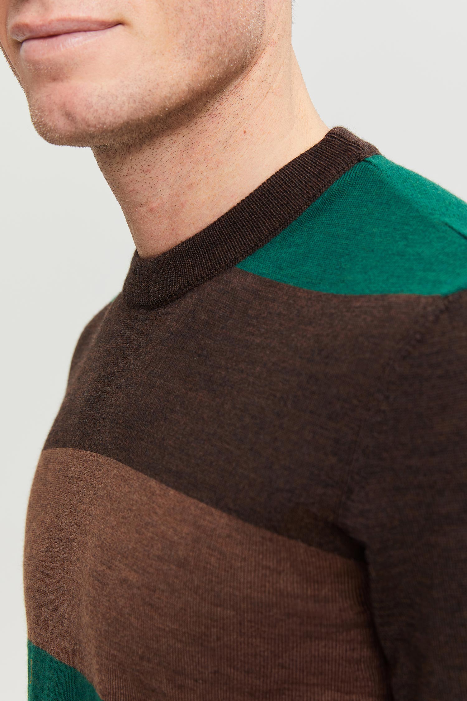 Daniel Extra Fine Merino Wool Pullover Brown-green