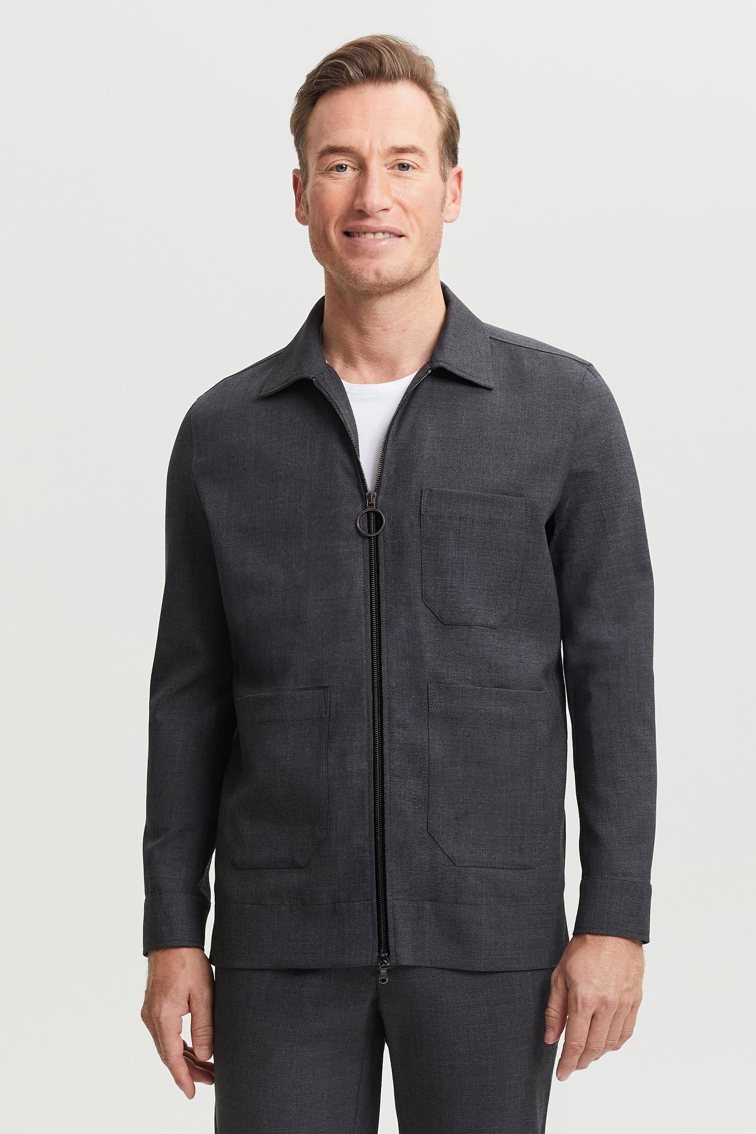 Jesse Wool Overshirt Grey