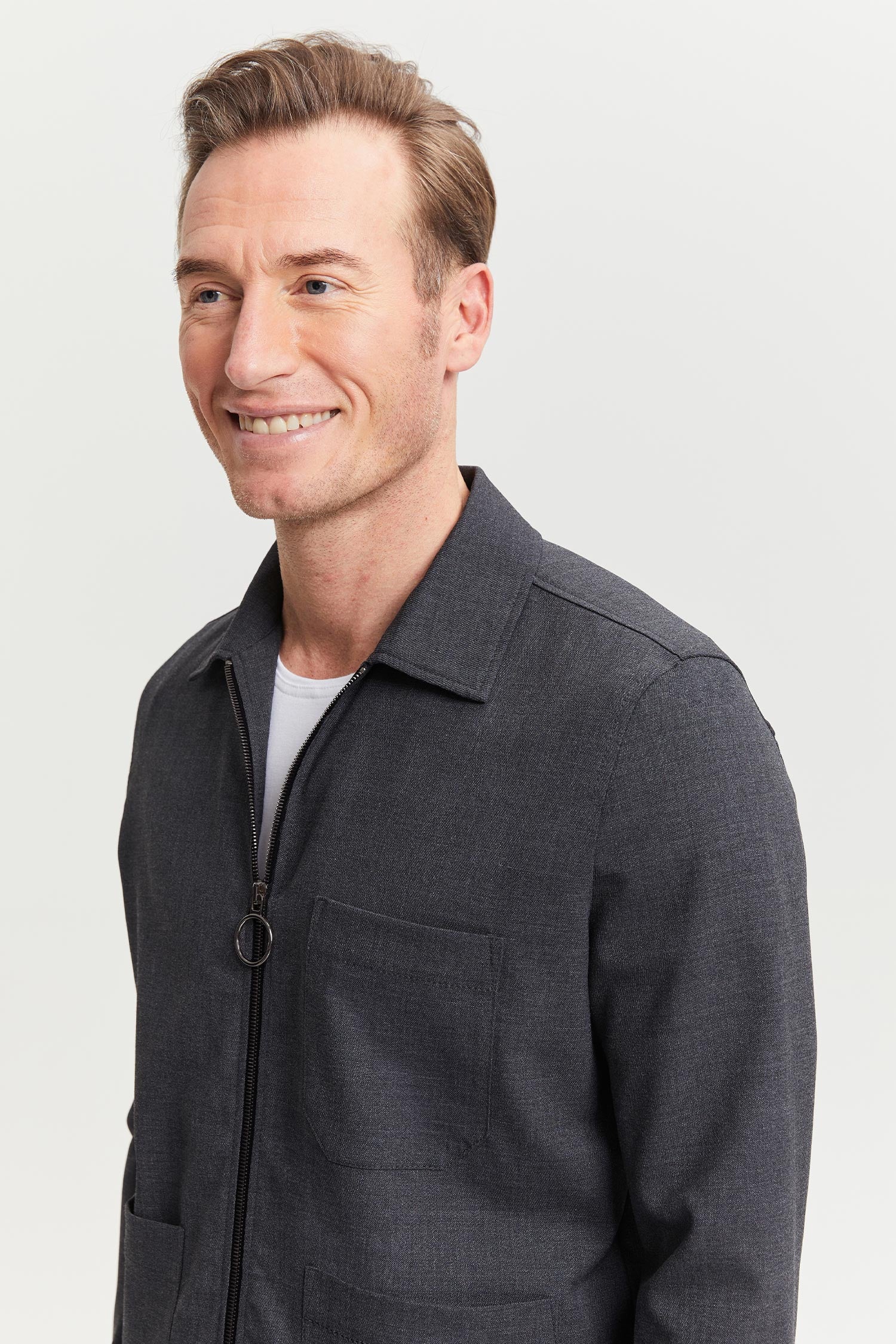 Jesse Wool Overshirt Grey