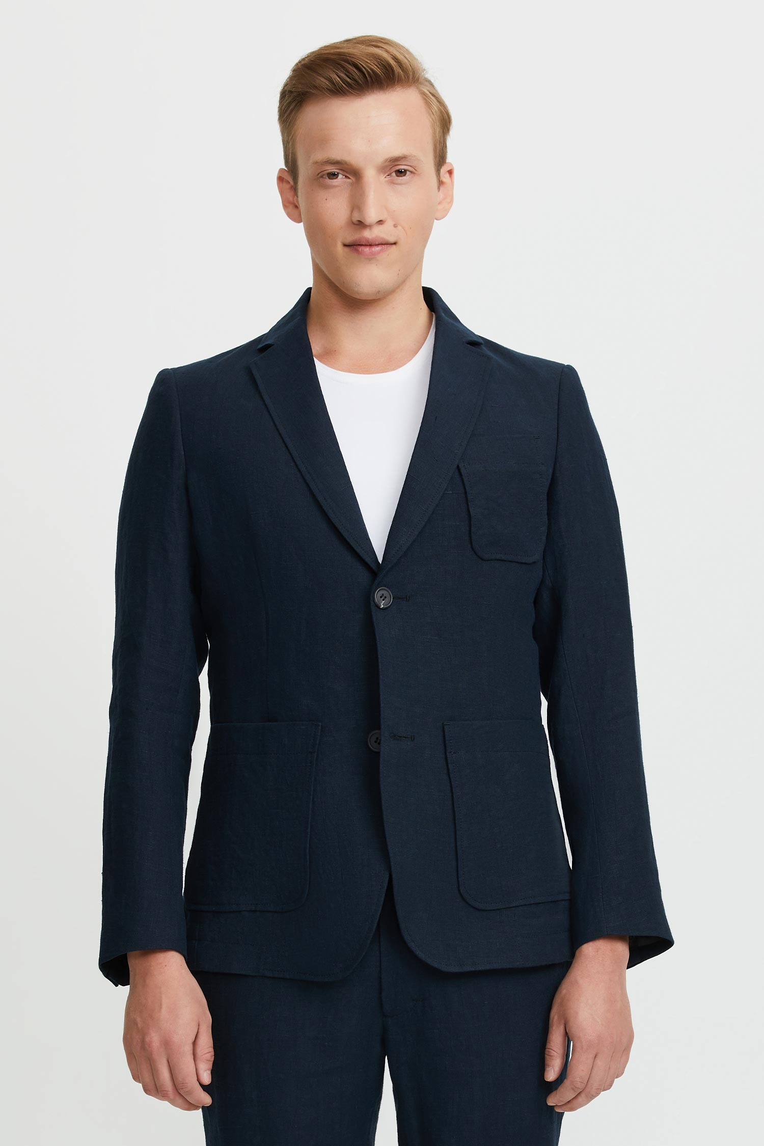 Jere Linen Jacket Blue