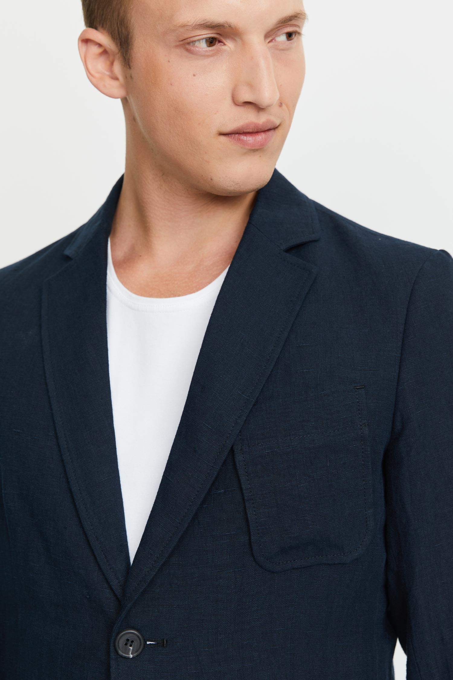 Jere Linen Jacket Blue