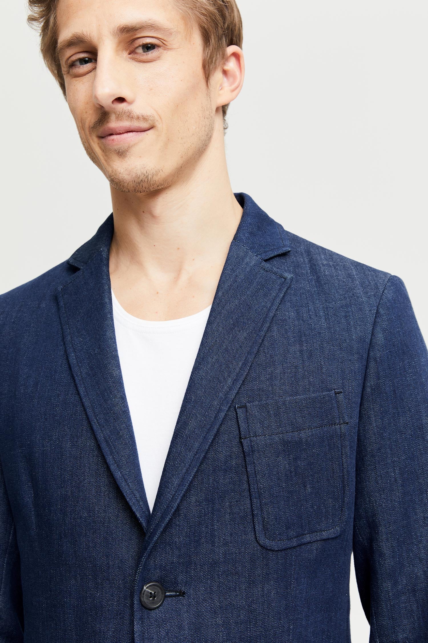 Frenn Jere sustainable premium quality GOTS organic cotton denim jacket indigo blue