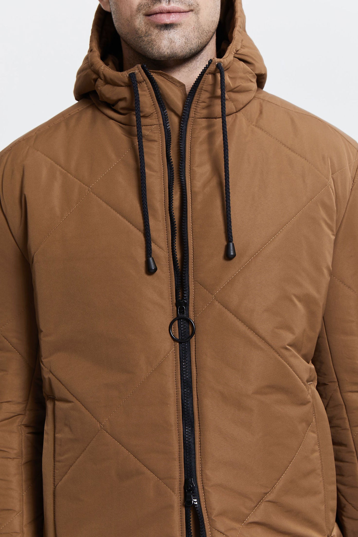 FRENN Paavo sustainable premium quality recycled water and wind repellent quilted parka coat toffee
