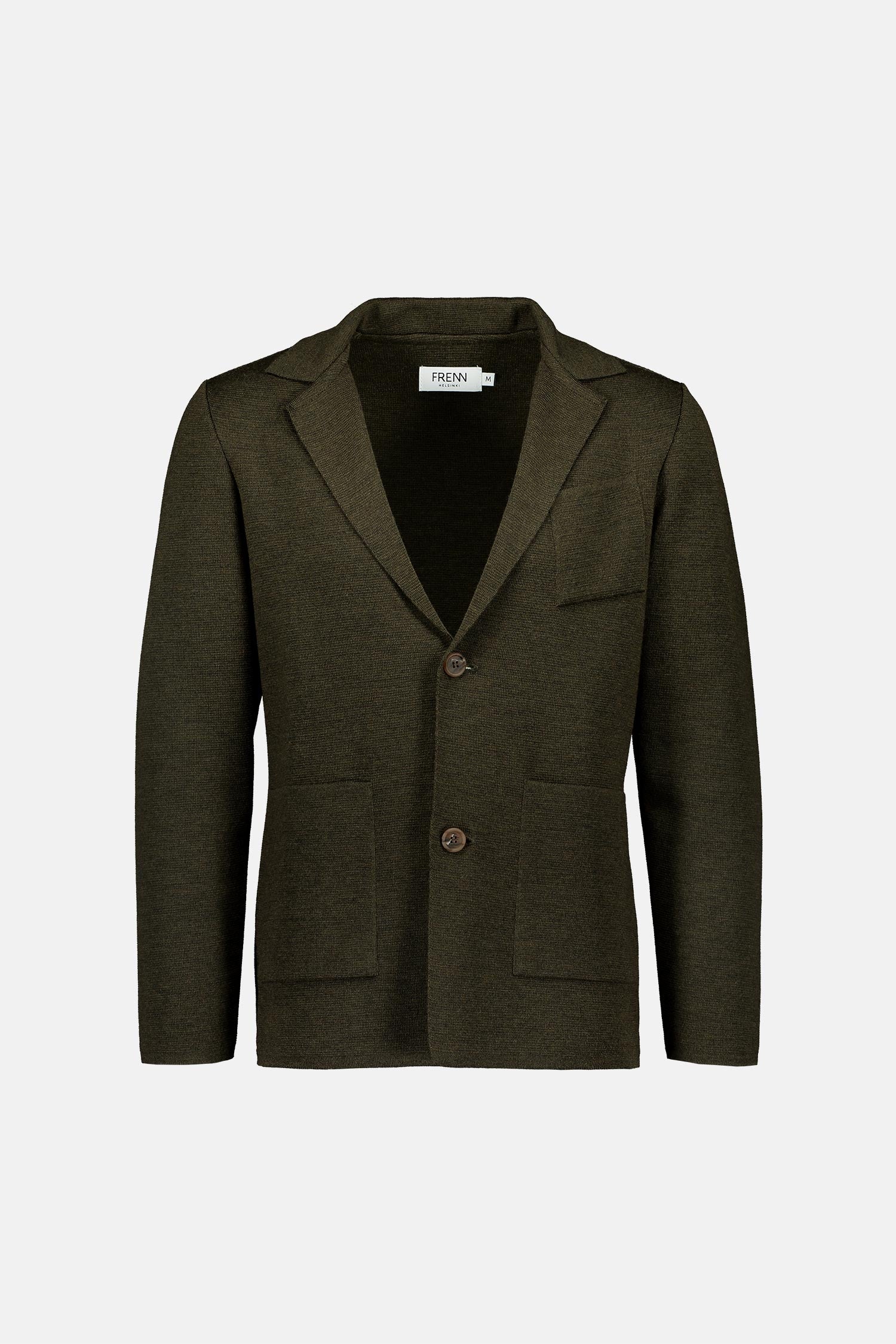 Frenn Elias sustainable premium quality extra fine merino wool cardigan jacket green