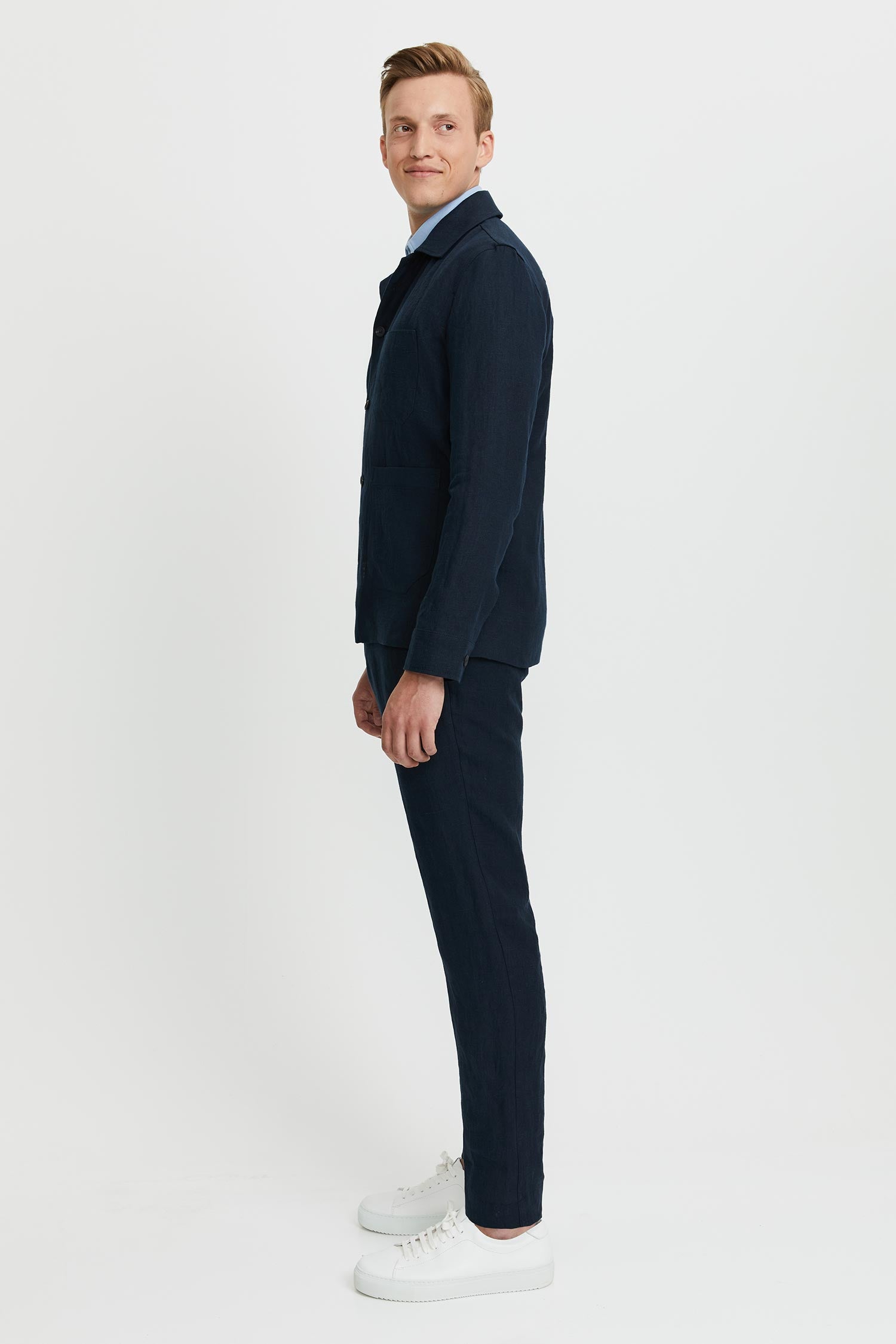 Frenn Jesse premium quality sustainable linen overshirt blue